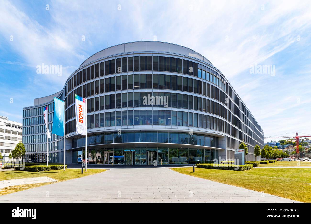 Bosch IT Campus, vista esterna, sviluppo di modelli di business digitali, Feuerbach, Stoccarda, Baden-Wuerttemberg, Germania Foto Stock
