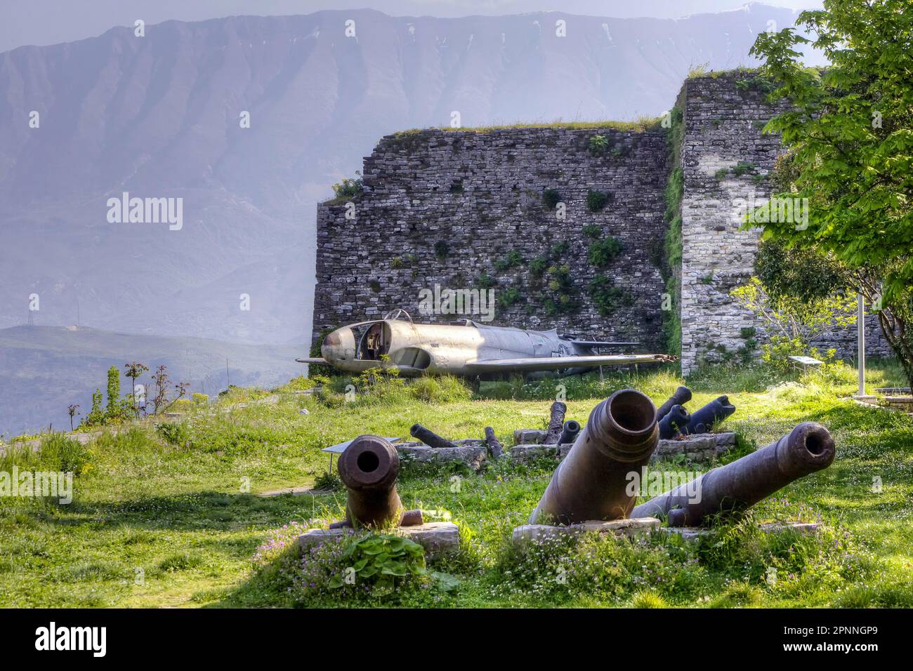Fortezza di Gjirokastra, collezione di armi storiche, Gjirokastra, Albania Foto Stock