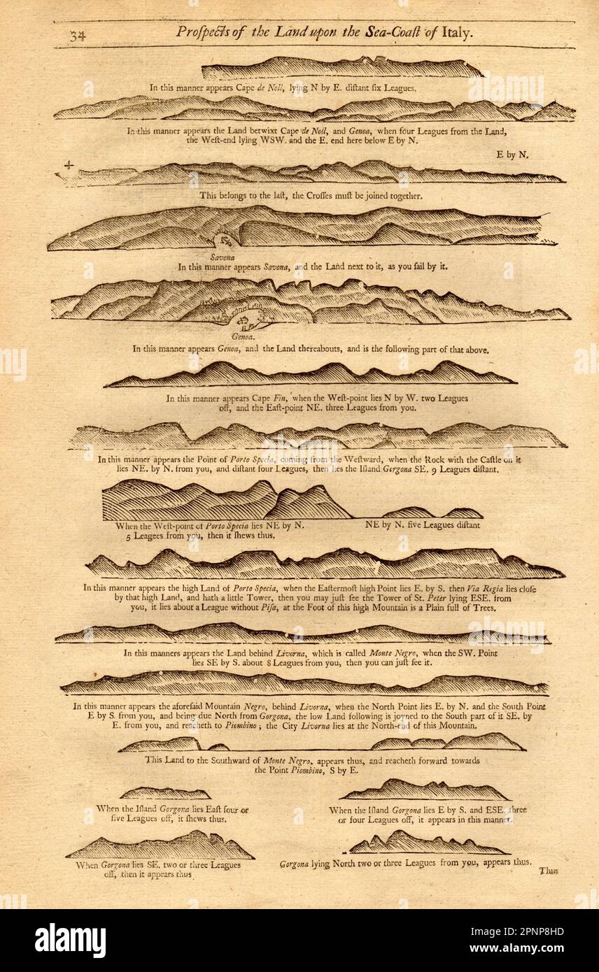 1747 antica carta antica mappa del piano Foto Stock