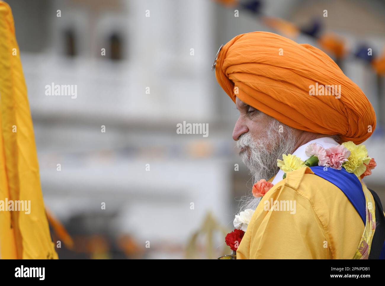 Gravesend, Kent, Regno Unito. Celebrazioni Vaisakhi annuali nel centro della città. 15th aprile 2023. Foto Stock