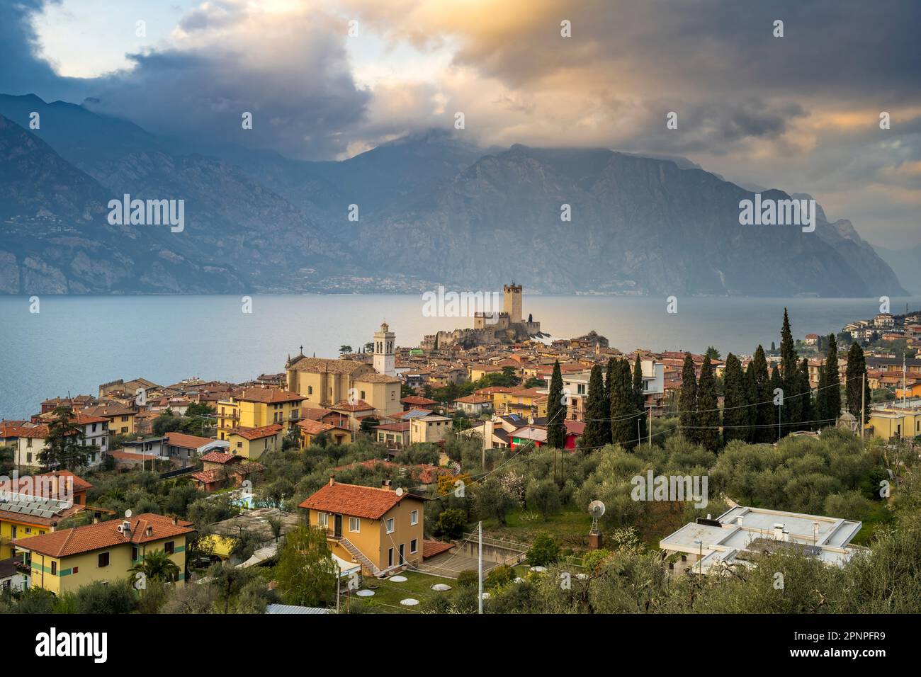 Malcesine, Lago di Garda, Veneto, Italia Foto Stock