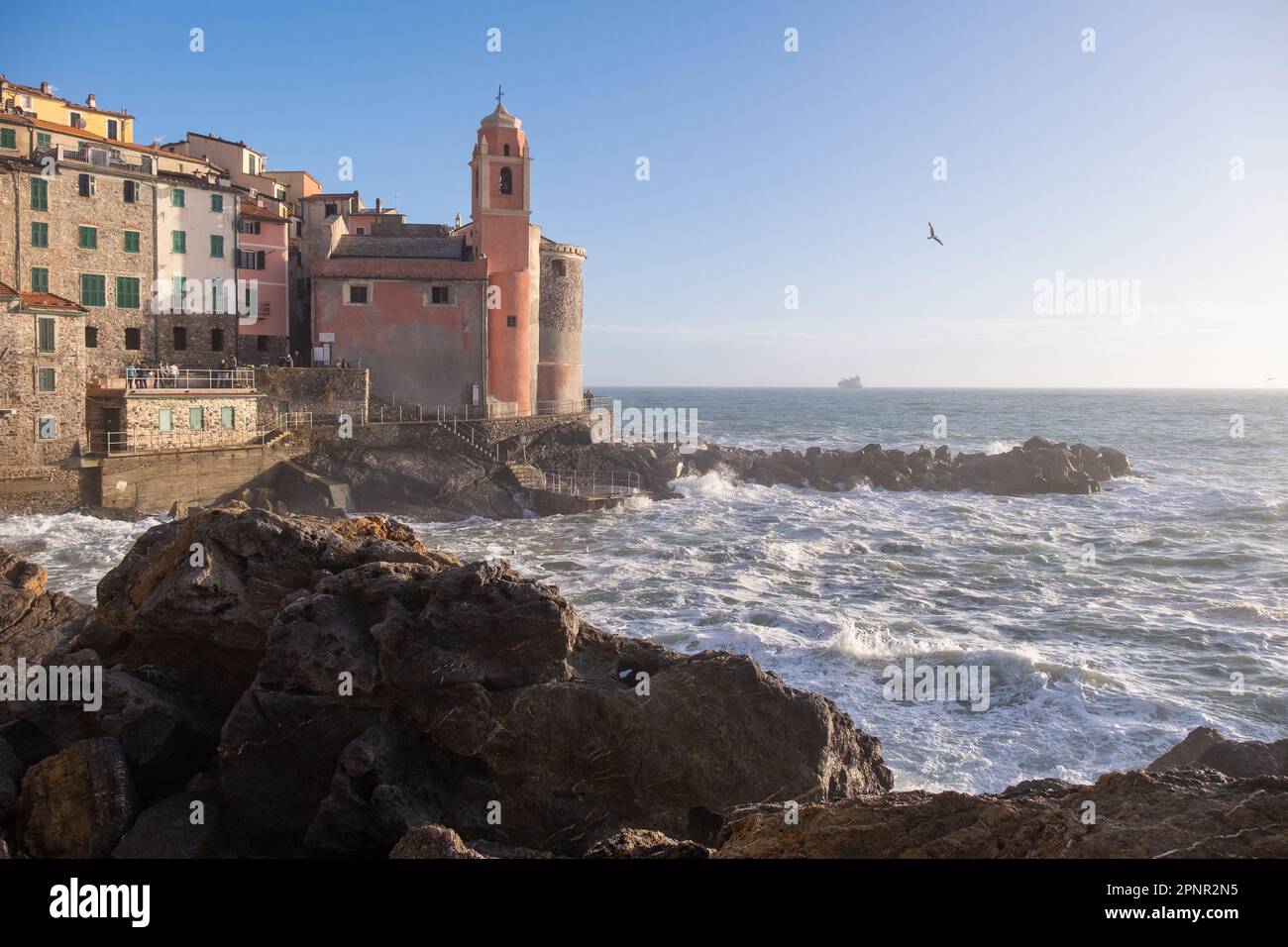 Villaggio costiero di Tellaroi, Golfo di la Spezia, (Golfo dei Poeti), Liguria, Italia Foto Stock