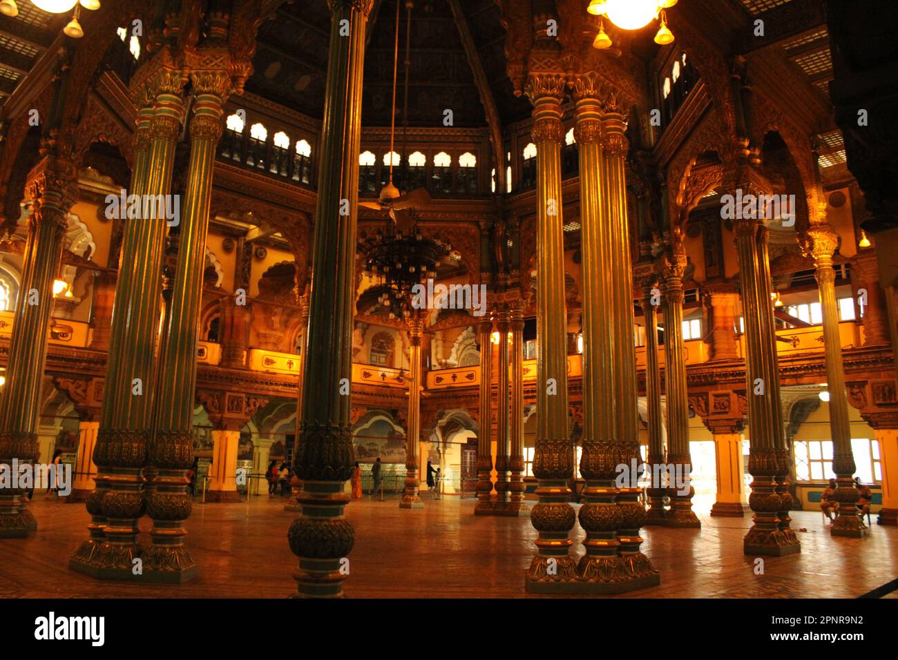 Maestoso Palace interni, Mysore Palace, India Foto Stock