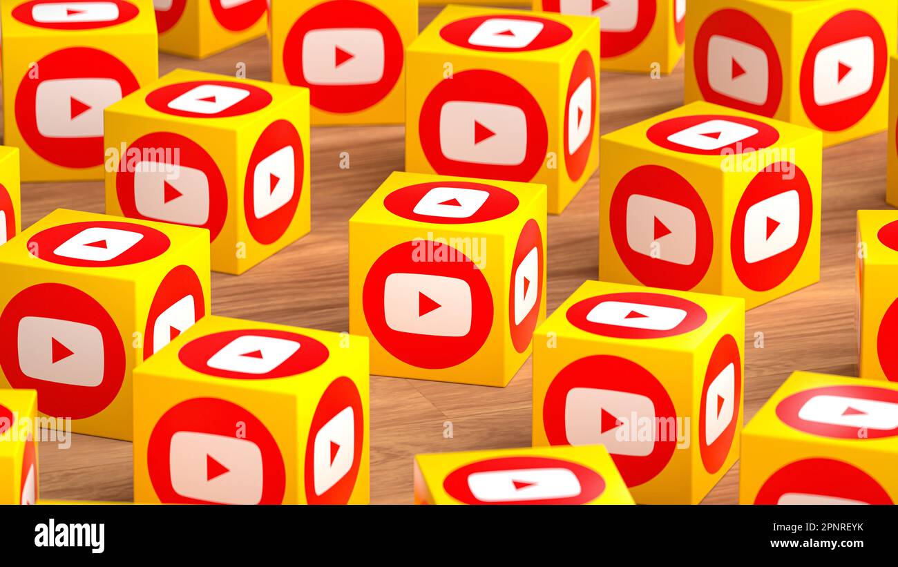 logo dei social media 3d Foto Stock
