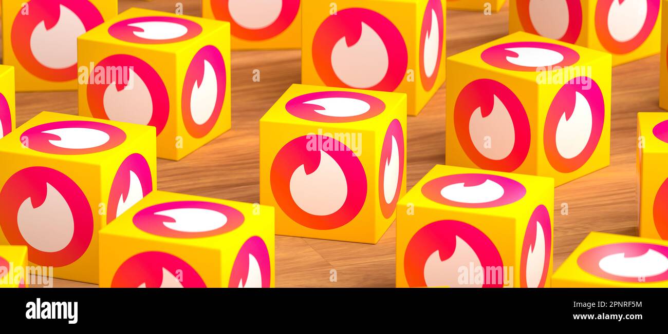 logo dei social media 3d Foto Stock