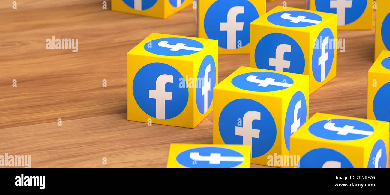 logo dei social media 3d Foto Stock