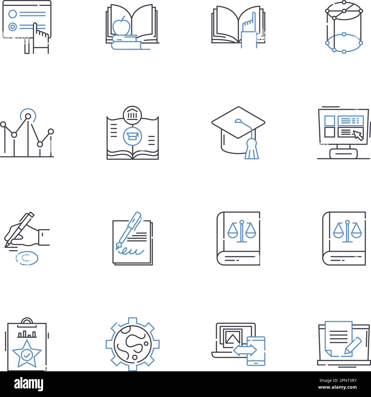 collezione di icone della linea di sperimentazione. Trial, Exploration, Innovation, Research, Investigation, Analisi, analisi vettoriale e illustrazione lineare Illustrazione Vettoriale