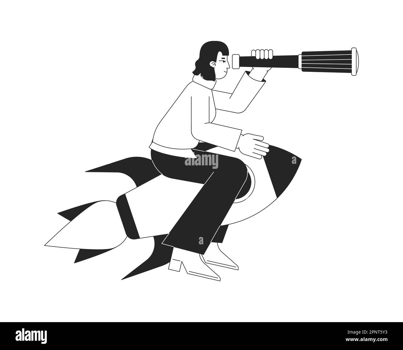 Illustrazione del punto vettoriale del concetto di avvio BW Illustrazione Vettoriale