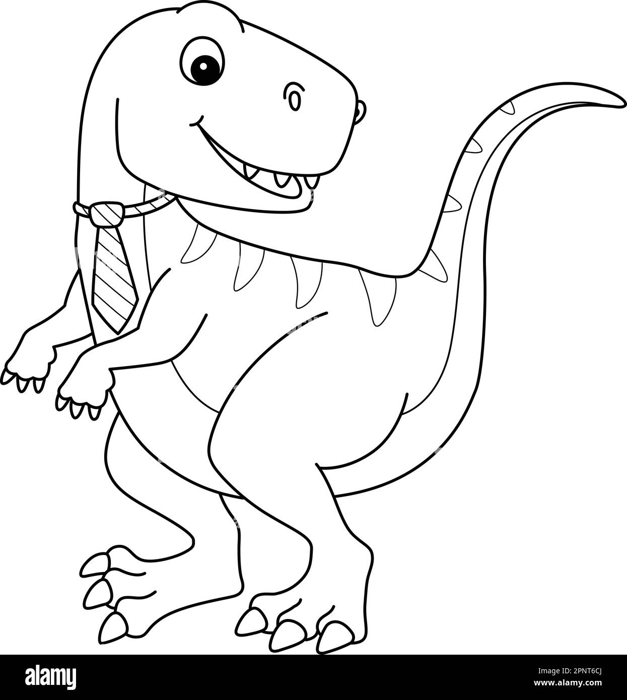Tyrannosaurus colorazione isolata pagina per bambini Illustrazione Vettoriale