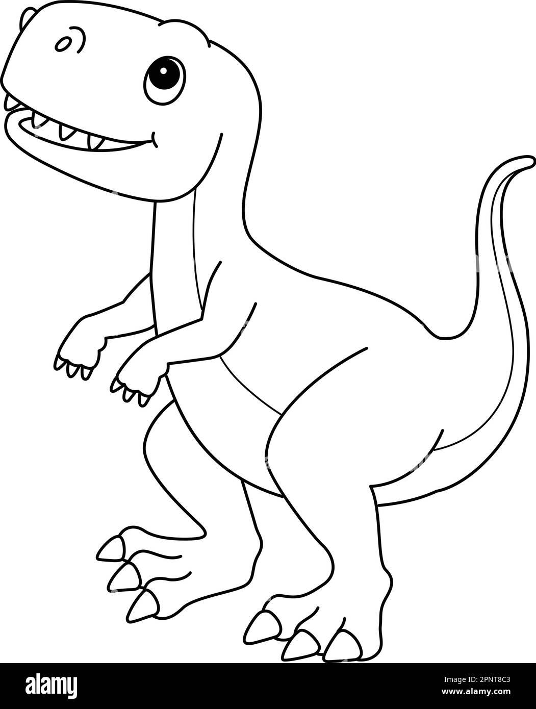 Tyrannosaurus colorazione isolata pagina per bambini Illustrazione Vettoriale