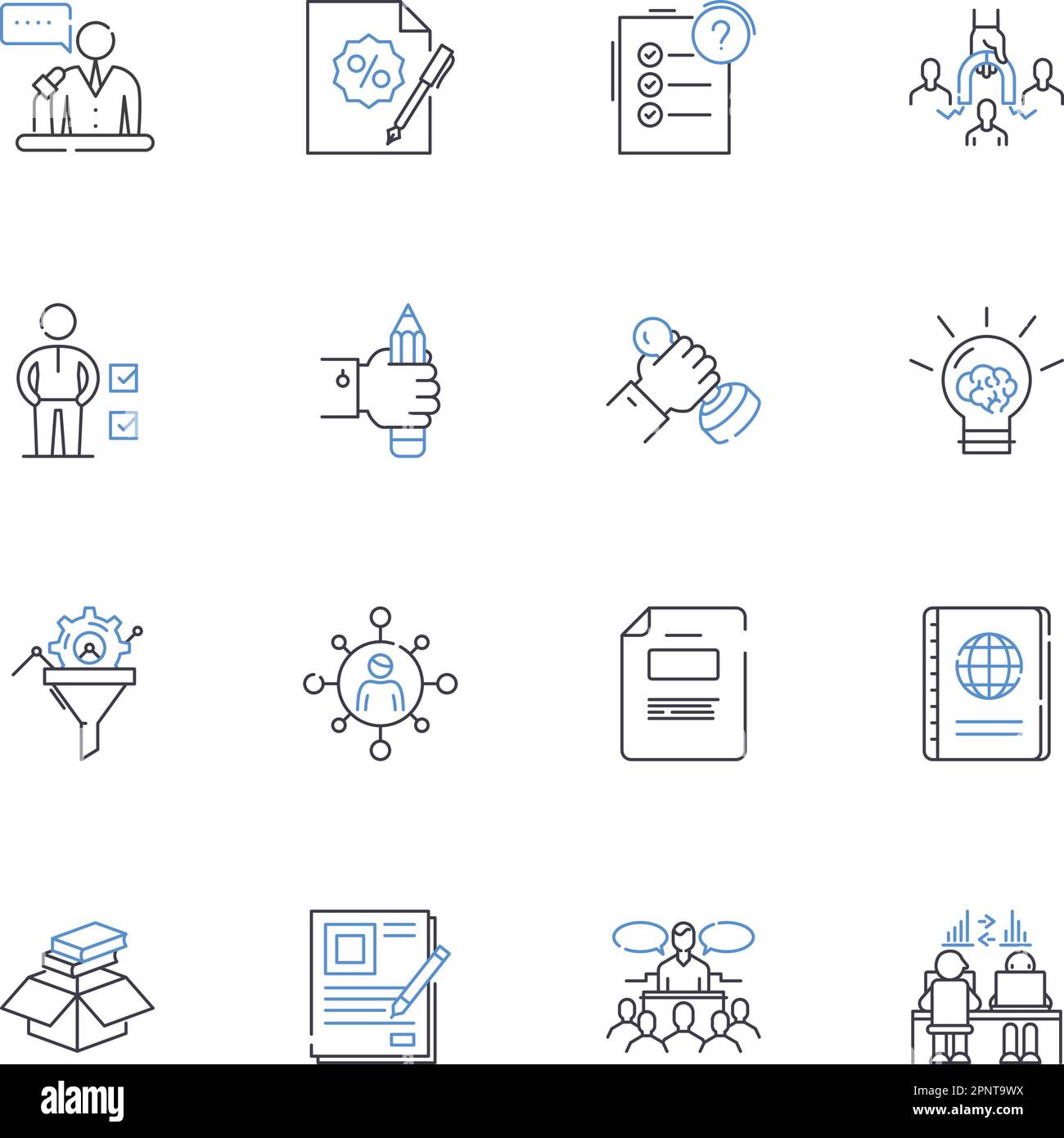 Tecniche proprietarie linea icone raccolta. innovazione, esclusività, segretezza, vantaggio, strategia, carattere distintivo, vettore di protezione e lineare Illustrazione Vettoriale