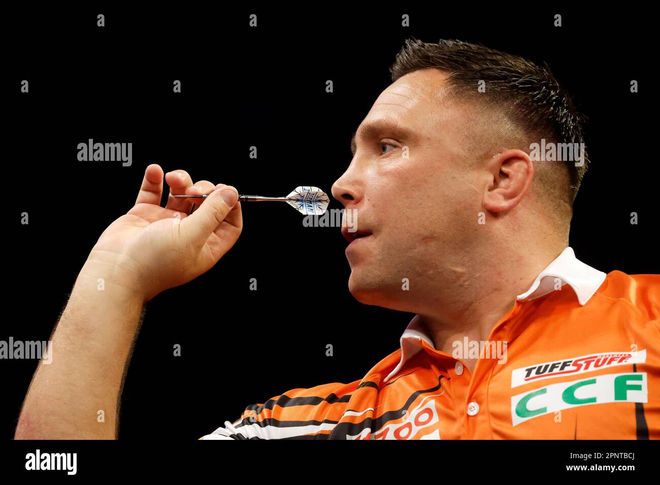 Rotterdam, Paesi Bassi. Aprile 20th, 2023. Gerwyn Price in azione durante il 12th° round della Premier League Darts di Ahoy. Credit:ANP/Alamy Live News olanda fuori - belgio fuori Foto Stock