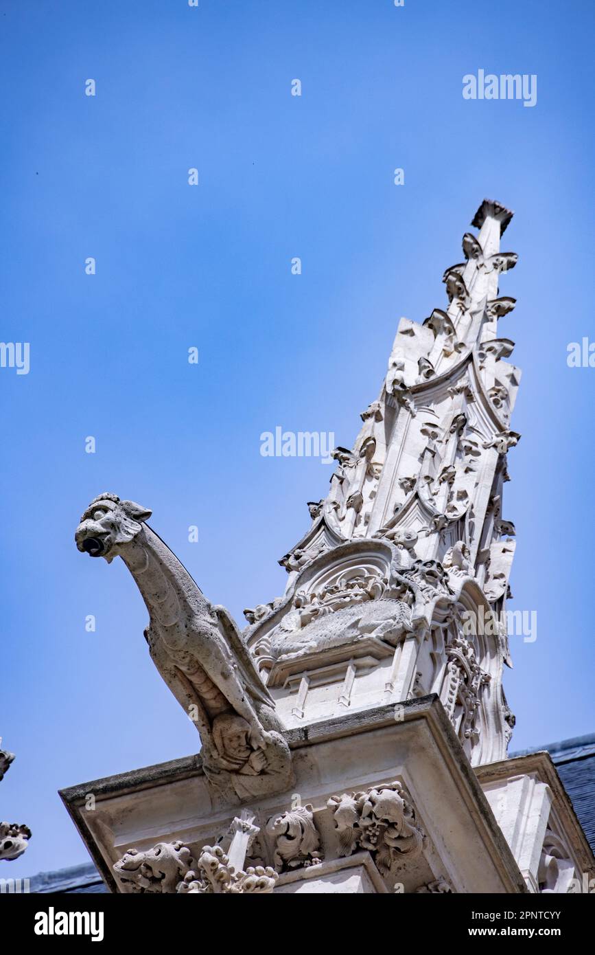gargoyle, Sainte-Chapelle de Vincennes, la cappella gotica reale, Parigi, Francia Foto Stock