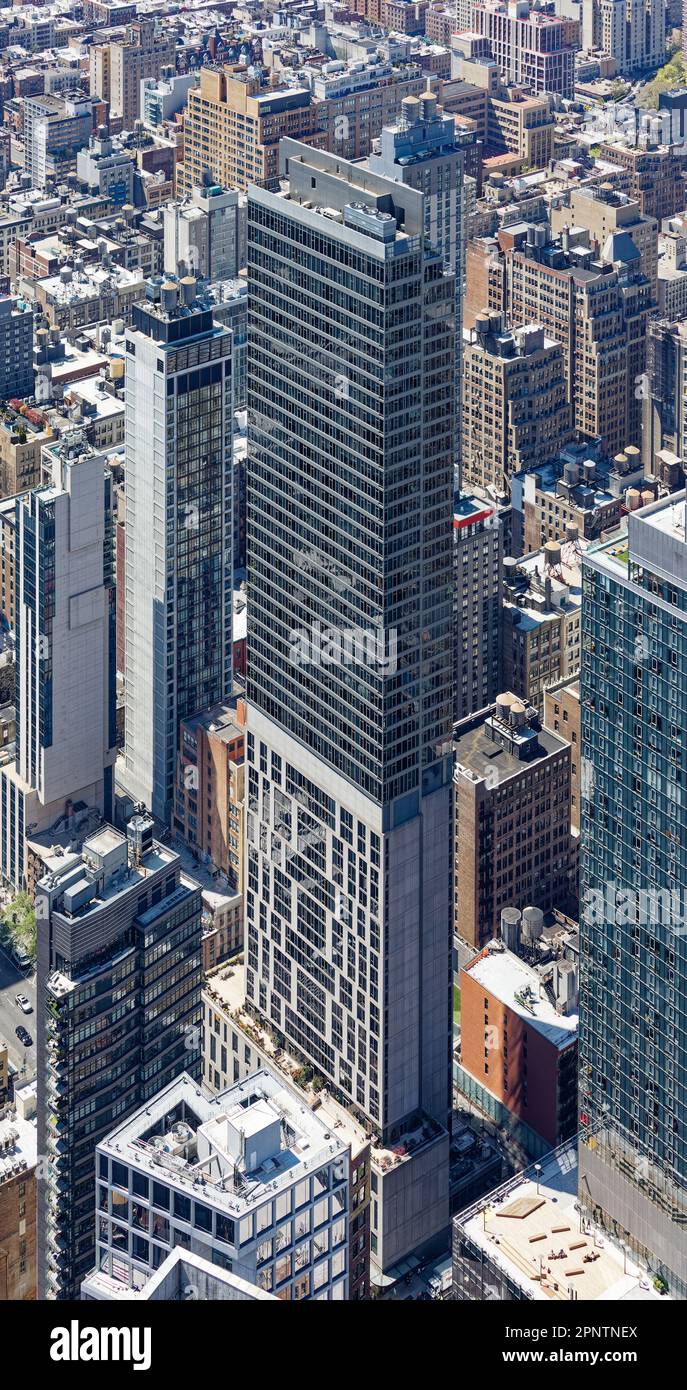 Eventi Hotel e Beatrice Residences condividono questa torre di lastre ai margini del quartiere Chelsea di Manhattan. Foto Stock
