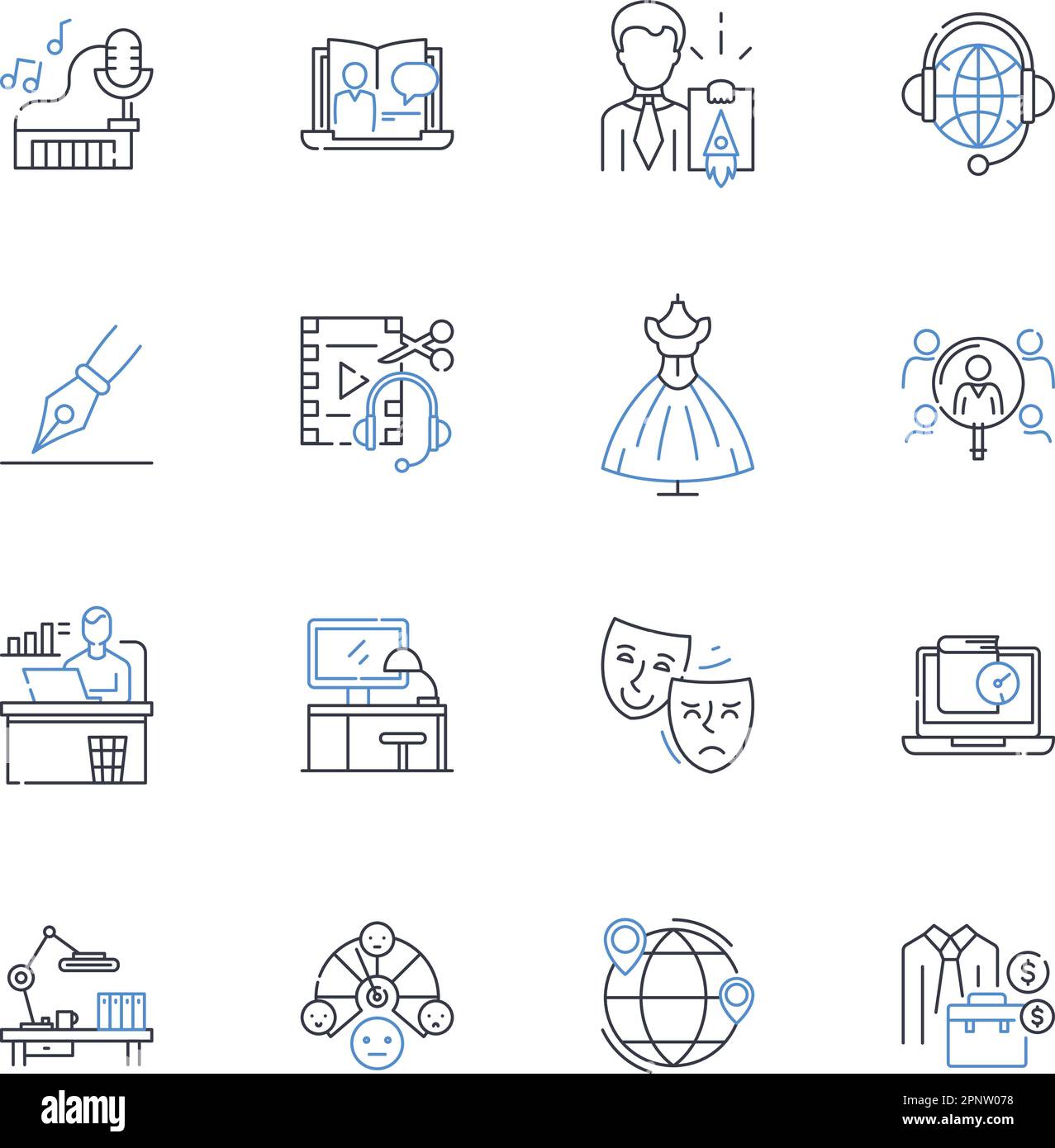 Collezione di icone di linea crowdsourcing. Collaborazione, partecipazione, innovazione, saggezza, creatività, Collettivo, vettore di ideazione e illustrazione lineare Illustrazione Vettoriale