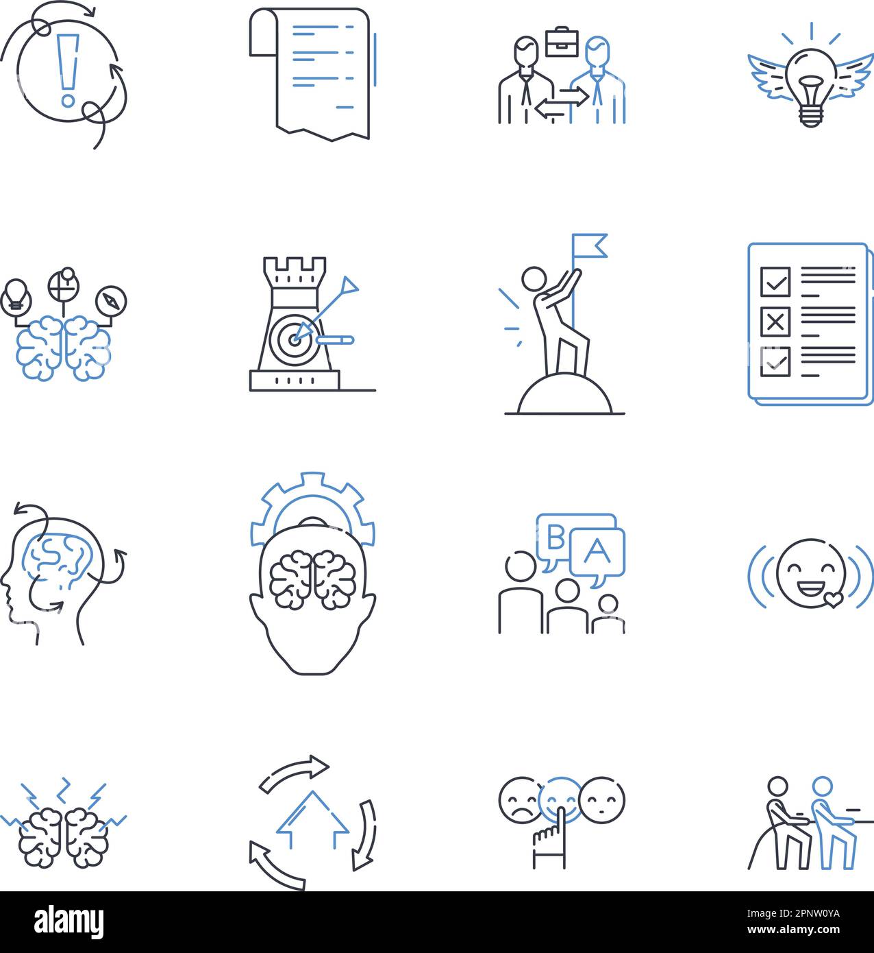 Collezione di icone per linee di lavoro aziendali a responsabilità limitata. Incorporazione, capitale, proprietà, responsabilità, formazione, Membri, vettore di Governance e lineare Illustrazione Vettoriale