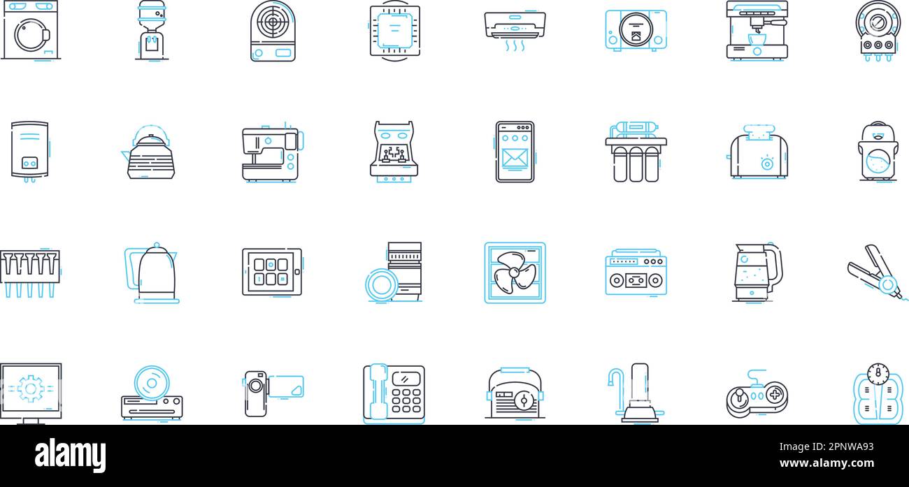 Set di icone lineari per le boutique di abbigliamento. Chic, trendy, alla moda, elegante, unico, Vintage, linee moderne e segni concettuali. Elegante, sofisticato Illustrazione Vettoriale