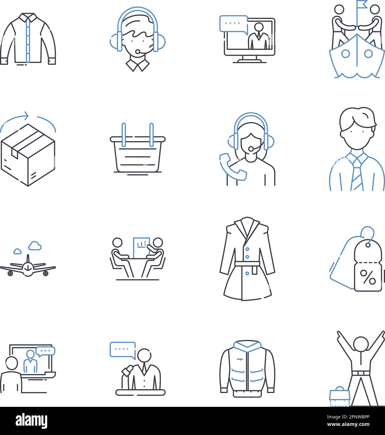 Collezione di icone linea di moda. Chic, trendy, elegante, alla moda, Couture, vettore glamoro e illustrazione lineare. Elegante Illustrazione Vettoriale