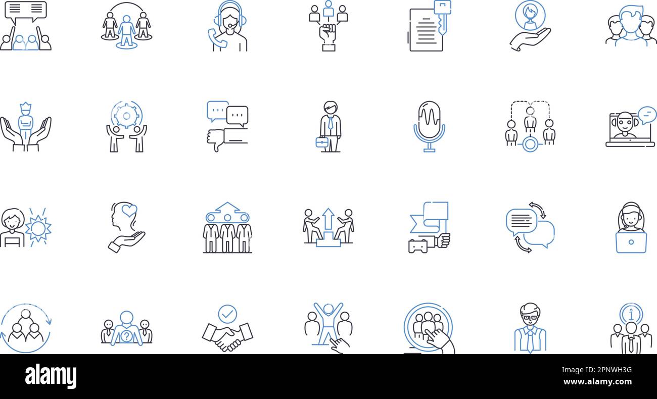 Raccolta di icone della riga di valutazione delle competenze. Competenza, attitudine, competenza, capacità, padronanza, Esperienza, vettore di valutazione e illustrazione lineare Illustrazione Vettoriale