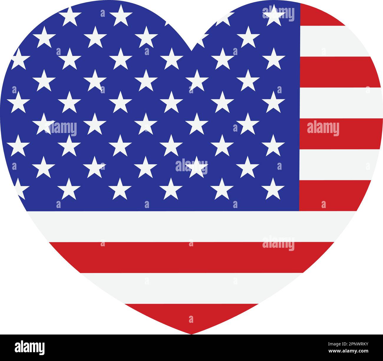 American America Flag Heart Concept Illustrazione Vettoriale