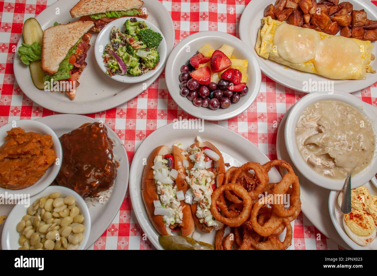 Assortimento di deliziosi piatti culinari dell'America del sud Foto Stock