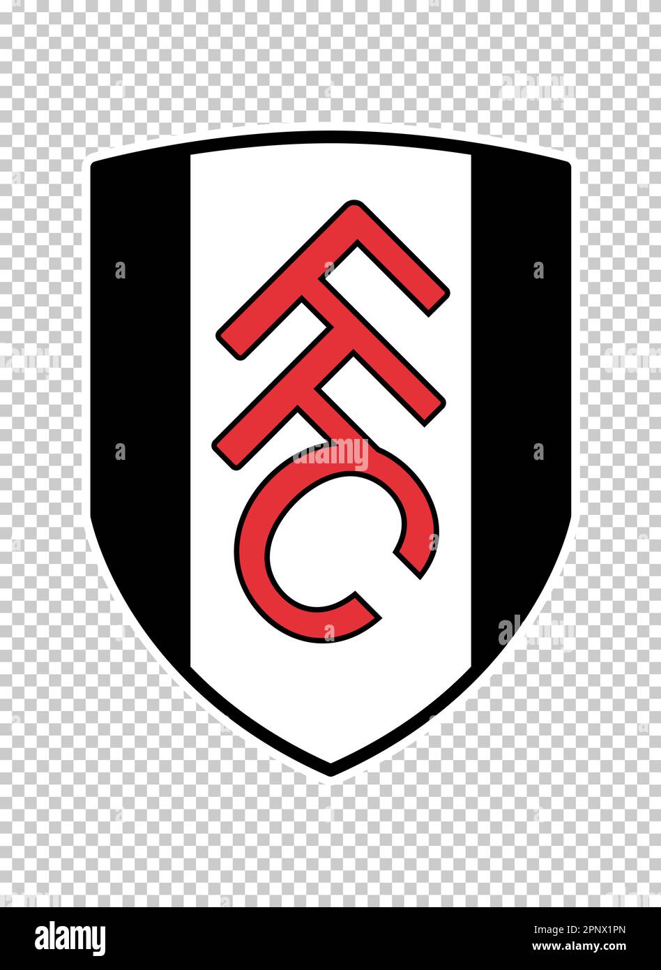 Fullham Inghilterra football club emblema su sfondo trasparente. Illustrazione vettoriale Illustrazione Vettoriale