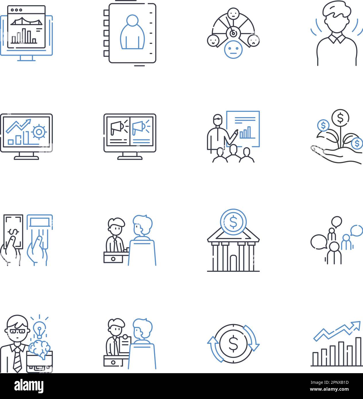 Collezione di icone della linea di ingegneria elettrica. Trasformatore, condensatore, resistore, circuito, tensione, Corrente, vettore induttore e illustrazione lineare Illustrazione Vettoriale