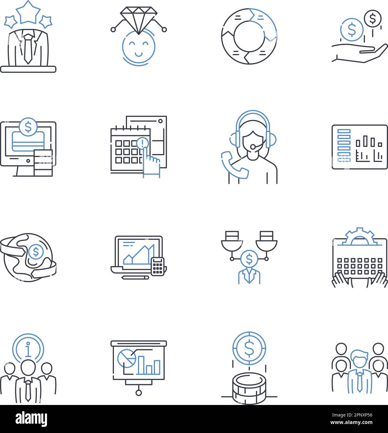 Raccolta di icone di linea per la scienza dei dati. Analisi, algoritmi, big data, clustering, correlazione, Data mining, alberi decisionali vettoriali e lineari Illustrazione Vettoriale