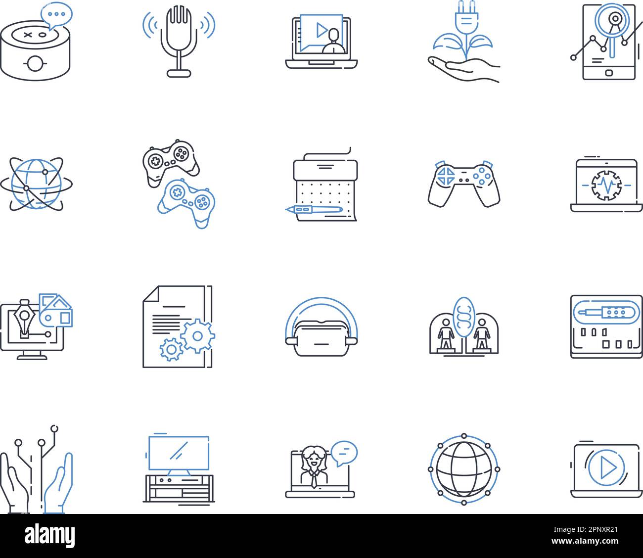 Collezione di icone della linea di uscita tablet. Sconto, Android, Offerte, ricondizionato, Budget, Elettronica, vettore mobile e illustrazione lineare. Accessori Illustrazione Vettoriale