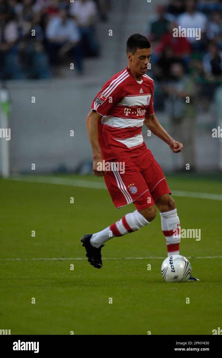 Sandro Wagner (Bayern) Borussia Mönchengladbach - FC Bayern München 2:1, Freundschaftsspiel am 18.7.2007 in Mönchengladbach, Fußball 1. Bundesliga, 2. Bundesliga Foto Stock