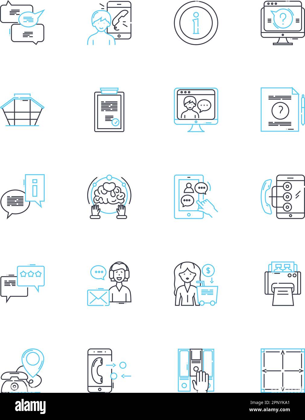 Set di icone lineari per gli aiuti aziendali. Filantropia, donazione, Comunità, carità, responsabilità sociale, Volontariato, dare indietro linea vettore e concetto Illustrazione Vettoriale