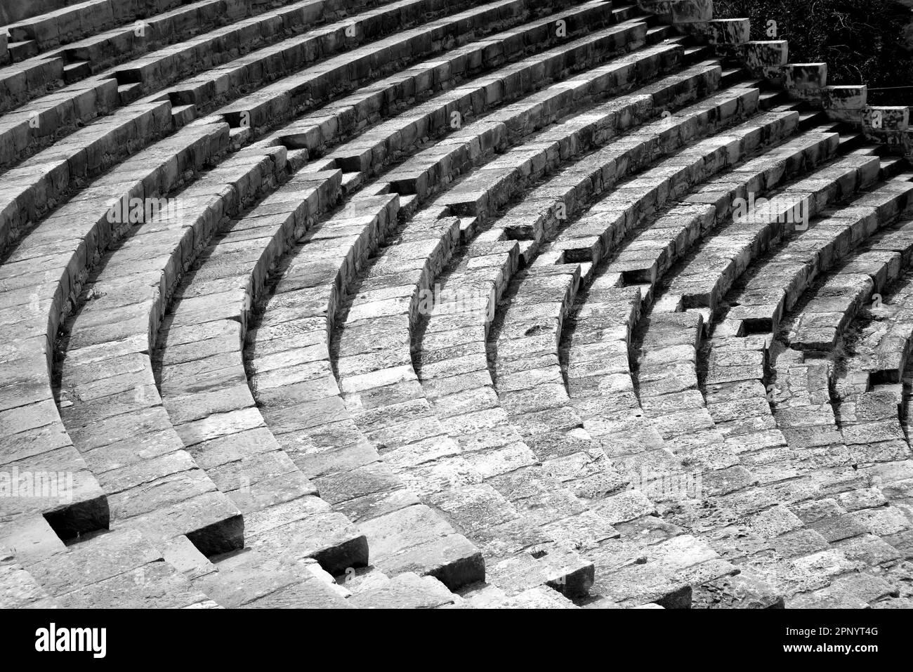 Il teatro romano ristrutturato del 2nd secolo a.C., area archeologica di Kourion, Episkopi, Distretto di Limassol, Repubblica di Cipro Foto Stock