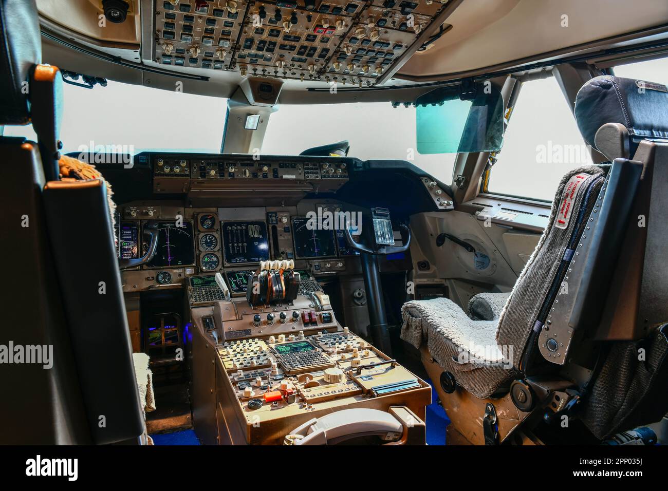 Interno del cockpit Airplane Foto Stock