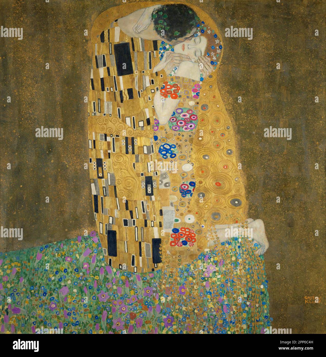 Il bacio tra il 1907 e il 1908 Gustav Klimt Foto Stock