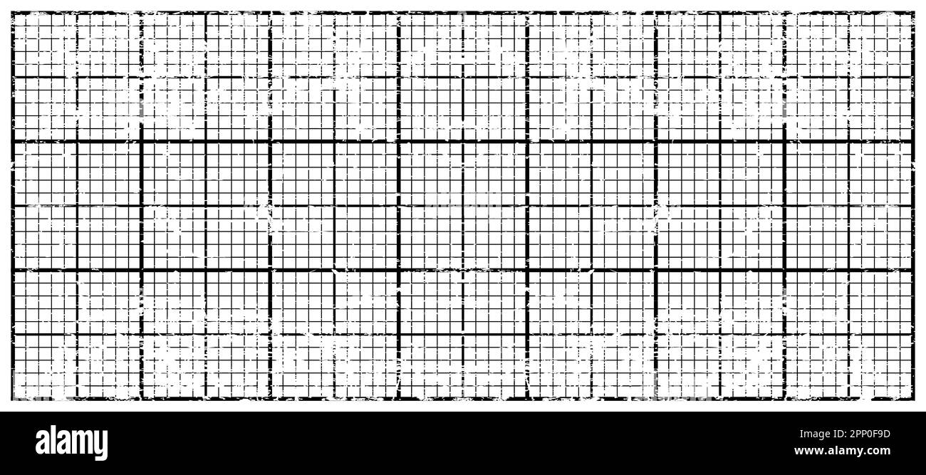 Vecchio sfondo vuoto posteriore millimetrico ( mm ). Griglia quadrata, raster per note grafici documenti aziendali e didattici. Scuola, linee quadrate grafico pa Foto Stock