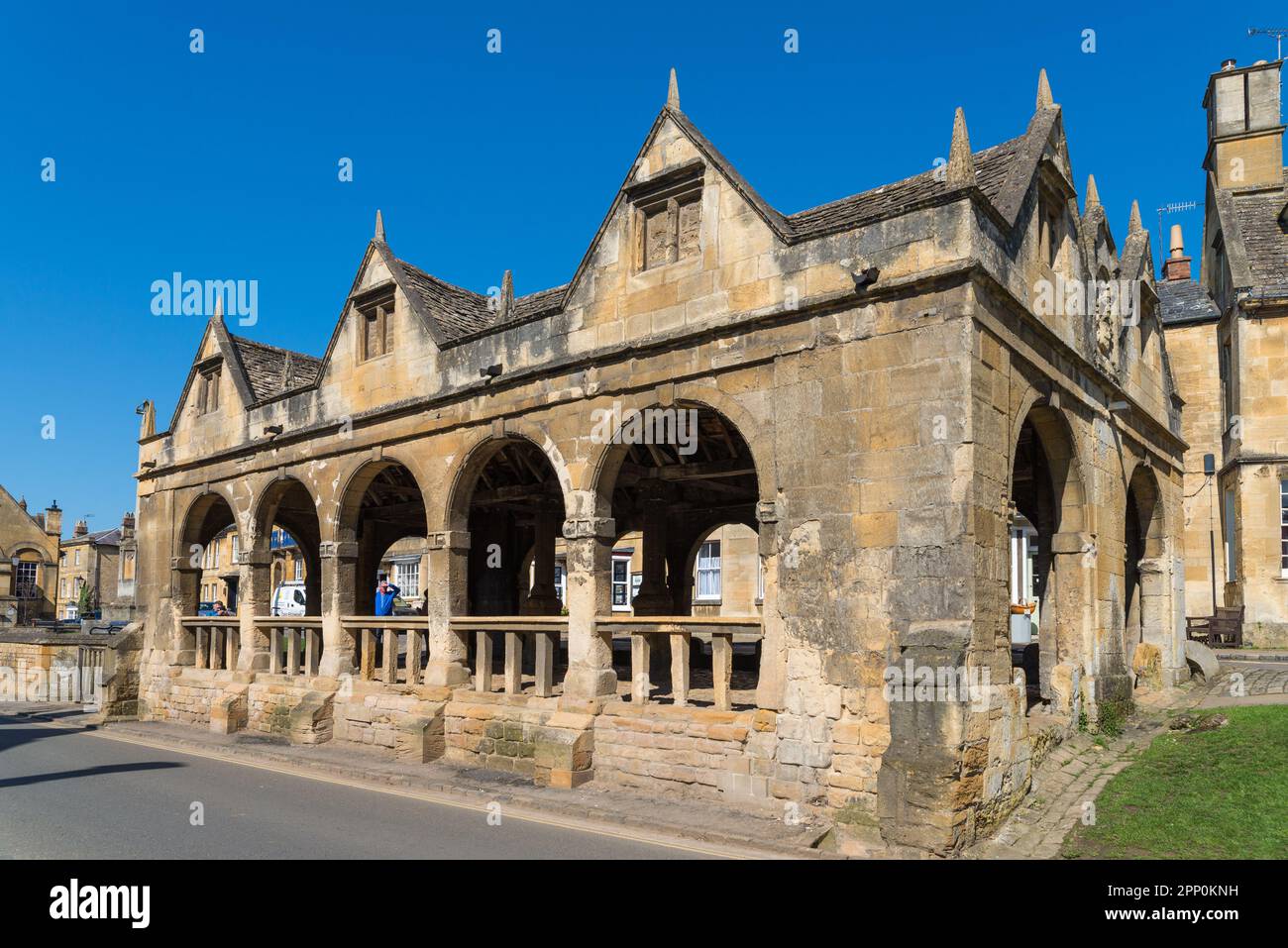 Il mercato nella graziosa cittadina di Chipping Campden, nel Gloucestershire Foto Stock