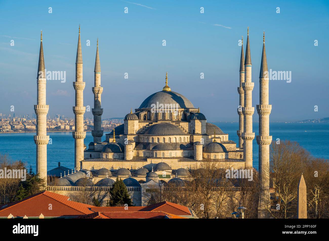 La Moschea Blu al tramonto, Istanbul, Turchia Foto Stock