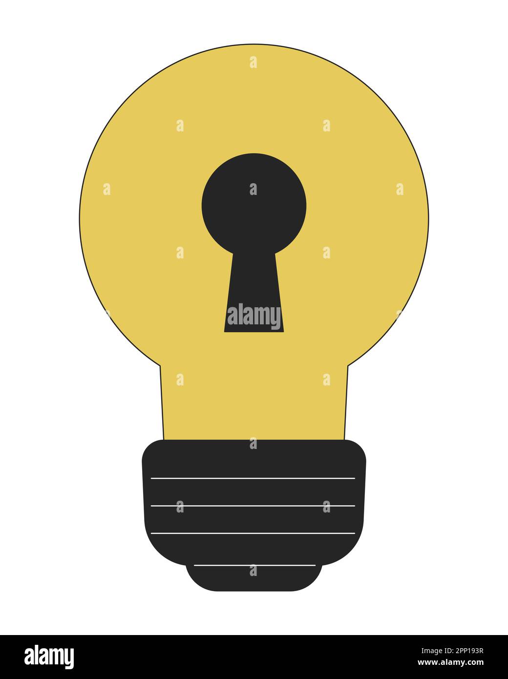Lampadina con oggetto vettoriale a linea piatta keyhole Illustrazione Vettoriale