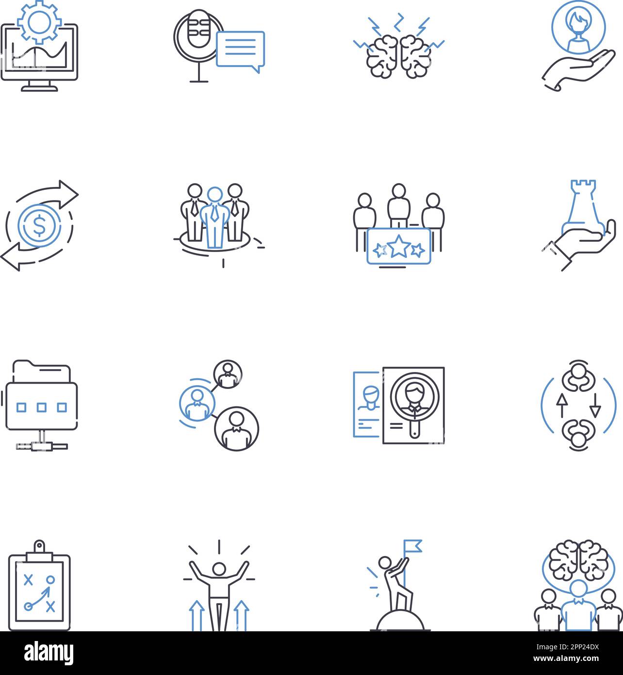 Collezione di icone della linea di trascendenza. Illuminazione, unità, trasformazione, Ascensione, Metafisica, Divinità, vettore di unità e illustrazione lineare Illustrazione Vettoriale