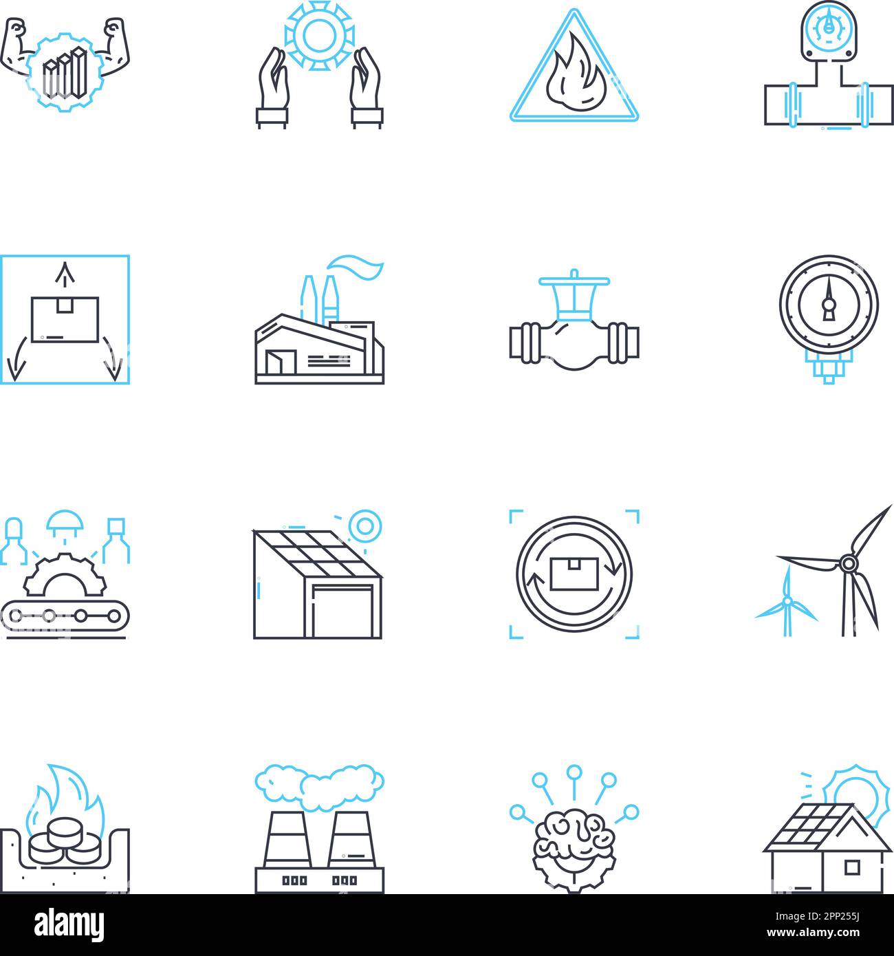 Set di icone lineari per macchine intelligenti. Robotica, automazione, intelligenza artificiale, apprendimento automatico, Neural Nerks, Cybernetics, linea Data Mining Illustrazione Vettoriale