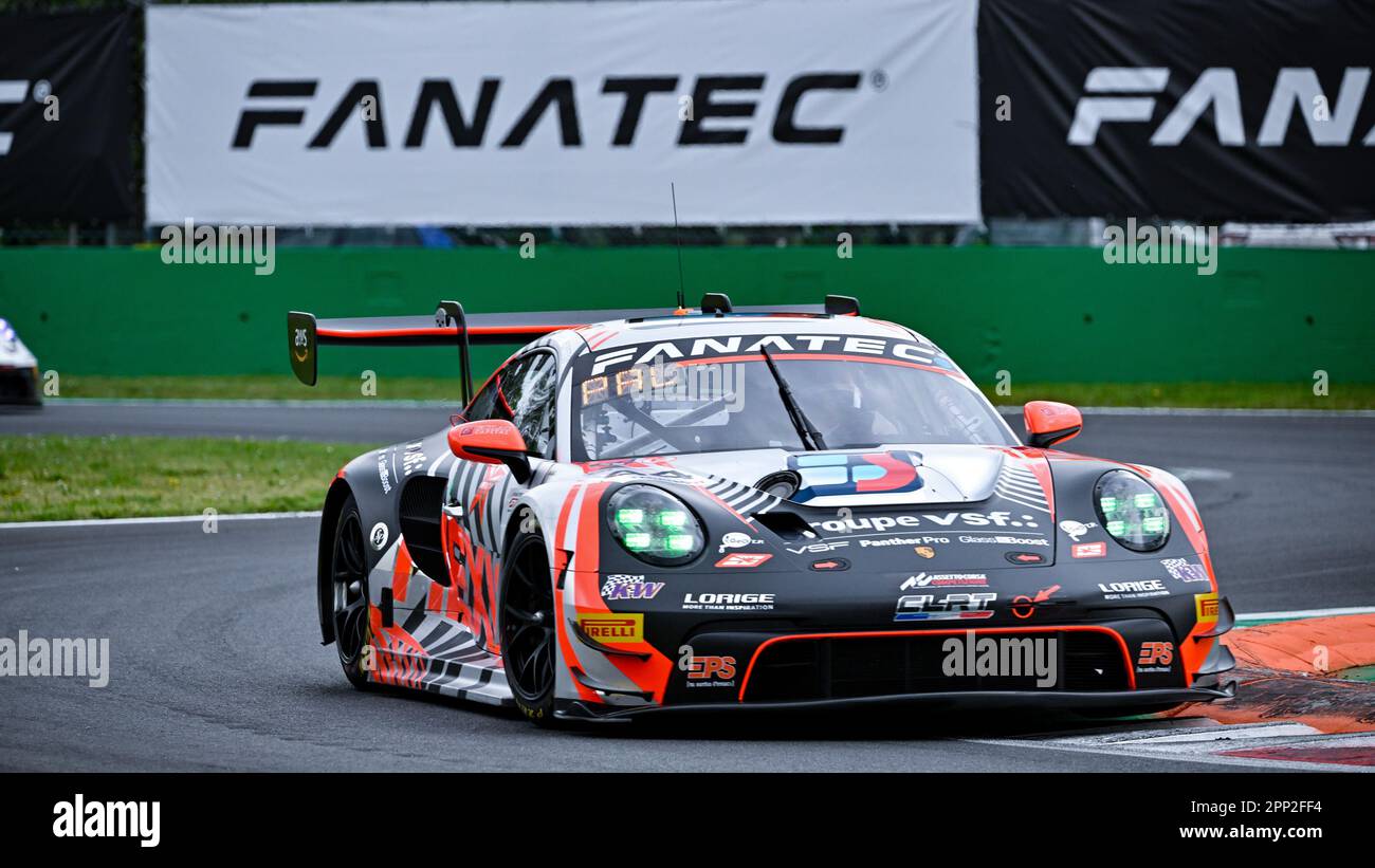 Monza, Italia. 21st Apr, 2023. Test Bronze, Team CLRT, Porsche 911 GT3 R (992) Credit: Independent Photo Agency/Alamy Live News Foto Stock