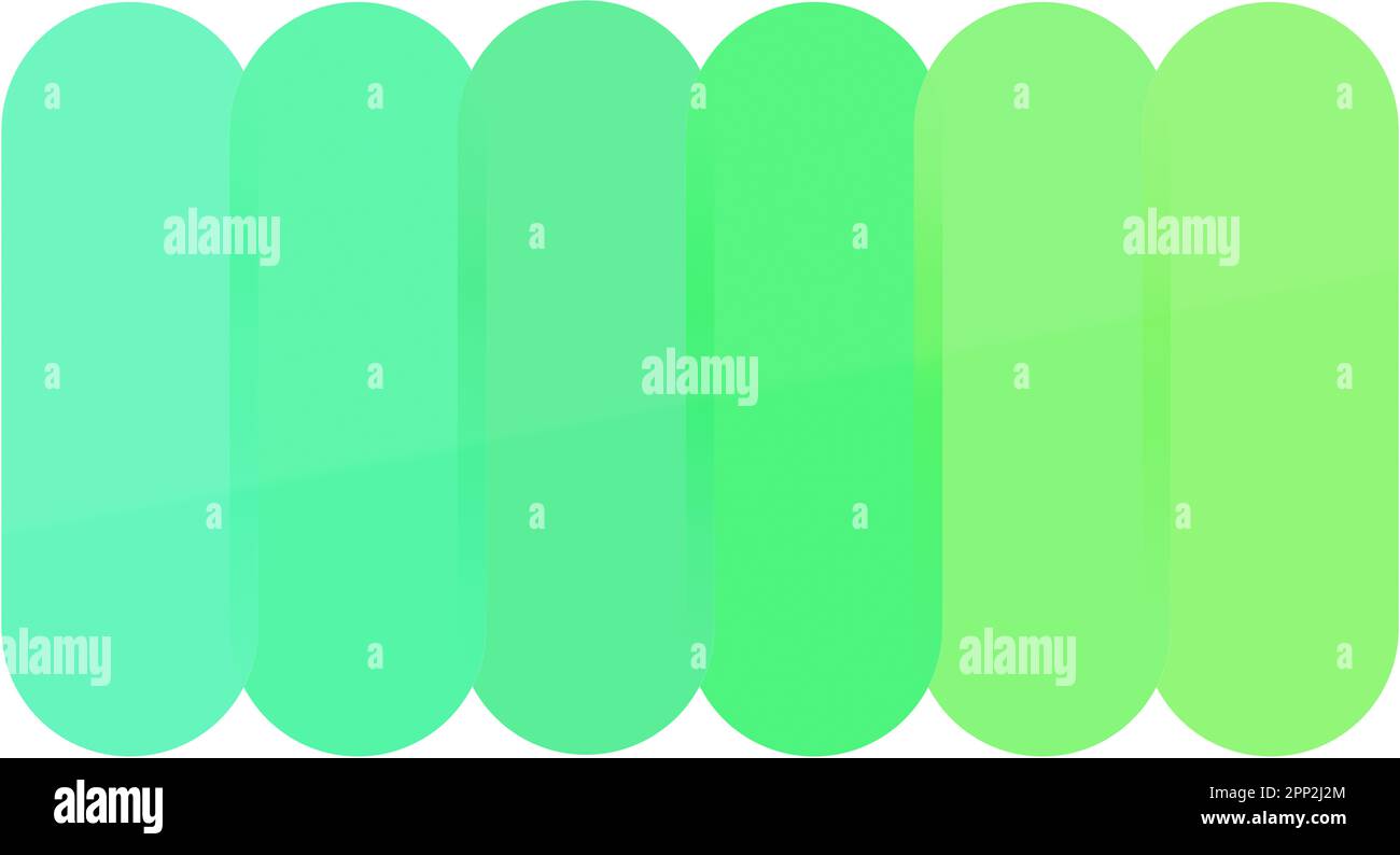 Modello di fusione delle forme geometriche delle pillole con il gradiente di colore da luce a verde brillante. Modello moderno astratto ad alta risoluzione con spazio di copia. Foto Stock