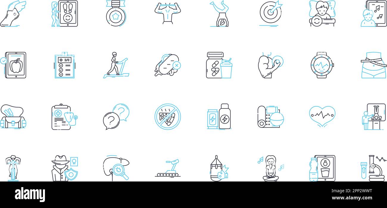 Set di icone lineari per la salute mentale. Ansia, depressione, terapia, stress, trauma, Emozioni, vettore di linea e segni concettuali. Gestione, consapevolezza Illustrazione Vettoriale