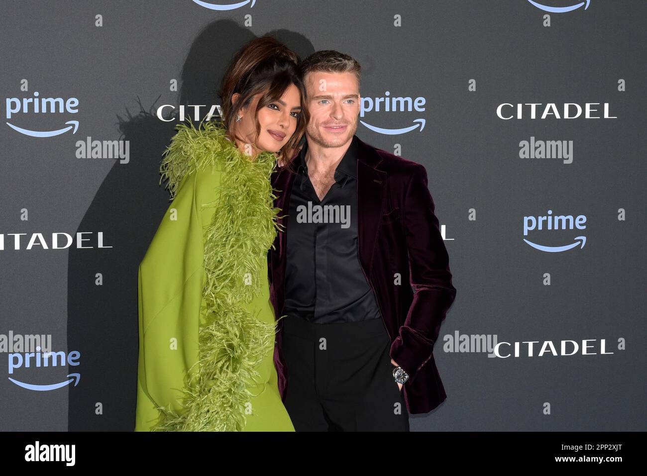 Roma, Italia. 21st Apr, 2023. Priyanka Chopra Jonas e Richard Madden partecipano alla prima serie televisiva della Cittadella a Roma. Credit: Vincenzo Nuzzolese/Alamy Live News Foto Stock