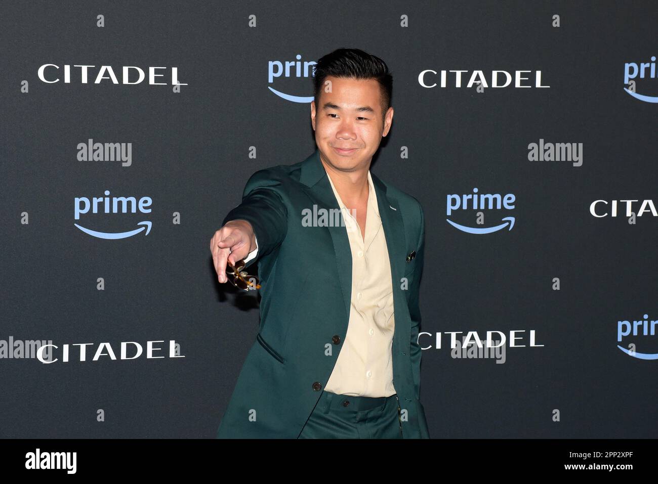 Roma, Italia. 21st Apr, 2023. David ma partecipa alla prima serie televisiva Citadel a Roma. Credit: Vincenzo Nuzzolese/Alamy Live News Foto Stock