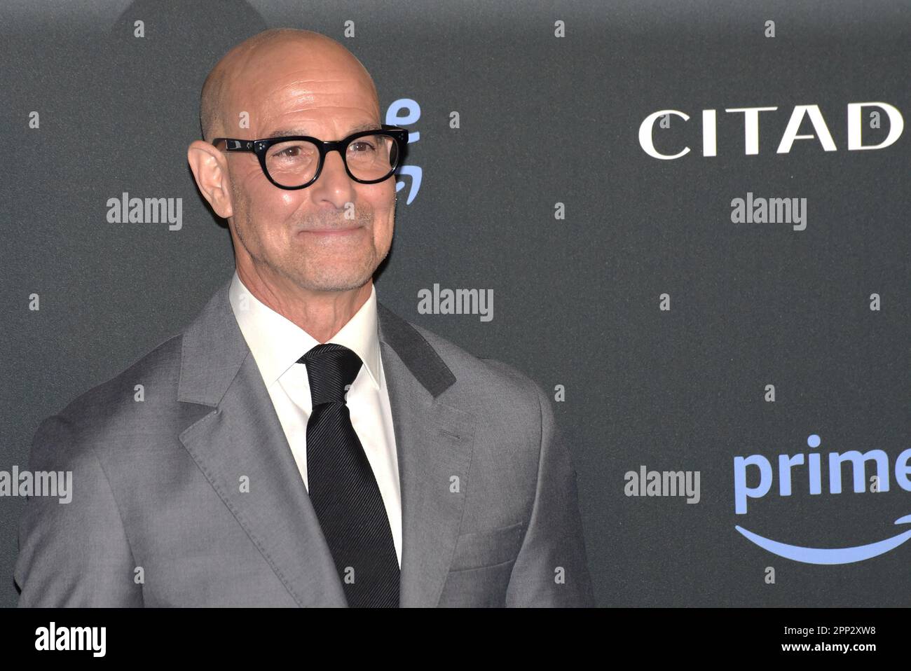 Roma, Italia. 21st Apr, 2023. Stanley Tucci partecipa alla prima serie televisiva Citadel a Roma. Credit: Vincenzo Nuzzolese/Alamy Live News Foto Stock