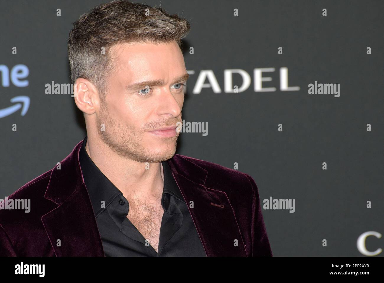 Roma, Italia. 21st Apr, 2023. Richard Madden partecipa alla prima serie televisiva della Cittadella a Roma. Credit: Vincenzo Nuzzolese/Alamy Live News Foto Stock
