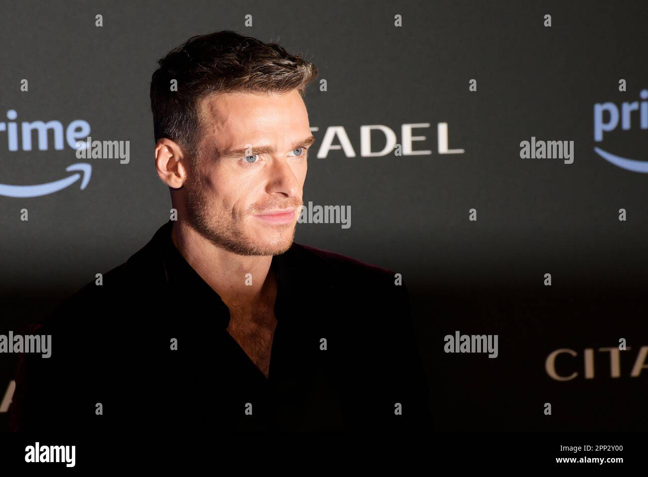 Roma, Italia. 21st Apr, 2023. Richard Madden partecipa alla prima serie televisiva della Cittadella a Roma. Credit: Vincenzo Nuzzolese/Alamy Live News Foto Stock