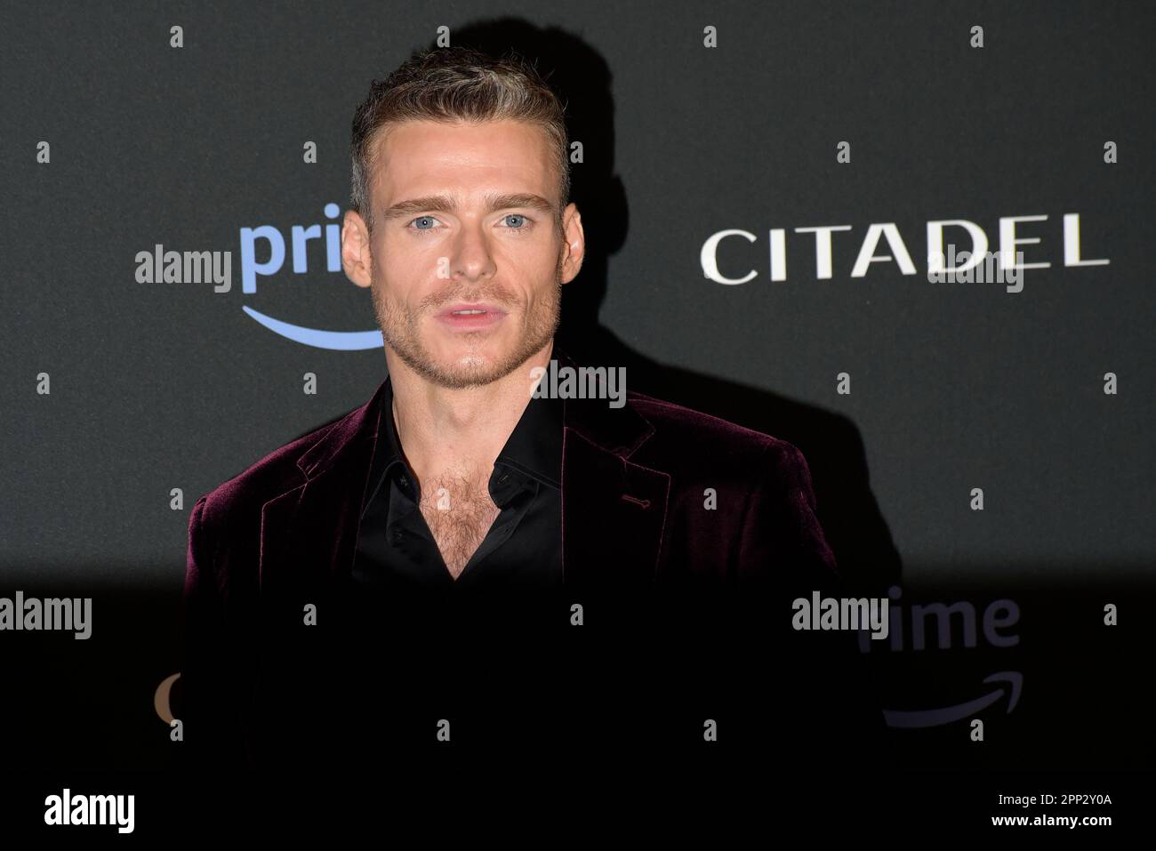 Roma, Italia. 21st Apr, 2023. Richard Madden partecipa alla prima serie televisiva della Cittadella a Roma. Credit: Vincenzo Nuzzolese/Alamy Live News Foto Stock