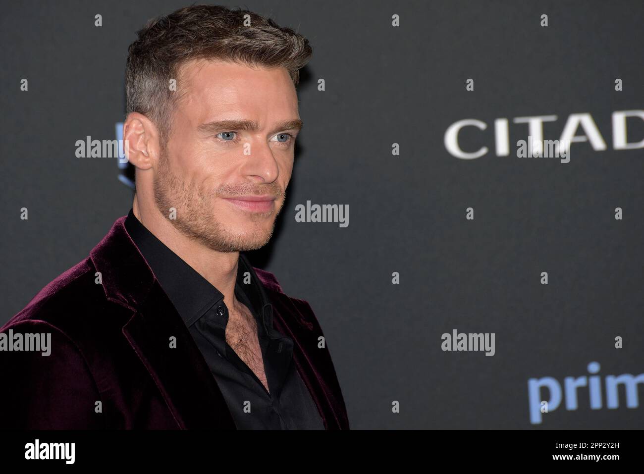 Roma, Italia. 21st Apr, 2023. Richard Madden partecipa alla prima serie televisiva della Cittadella a Roma. Credit: Vincenzo Nuzzolese/Alamy Live News Foto Stock